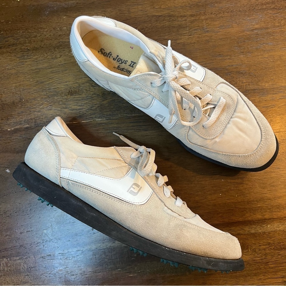 FootJoy Cream Soft-Joys II Soft Spiked Golf Shoes 10.5